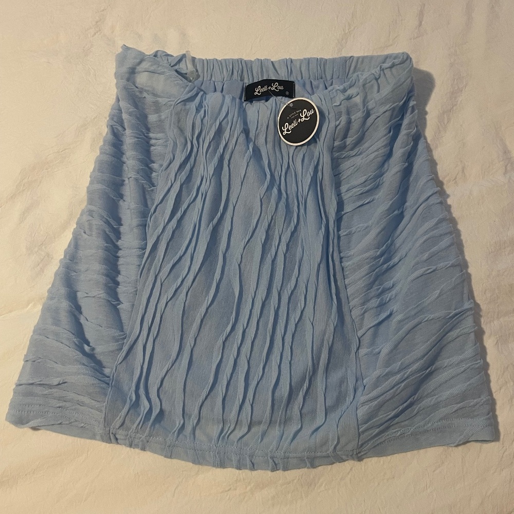 Blue Ruffle Mini skirt